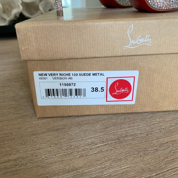 Christian Louboutin New Very Riche 120 Suede Metal - Picture 7 of 7